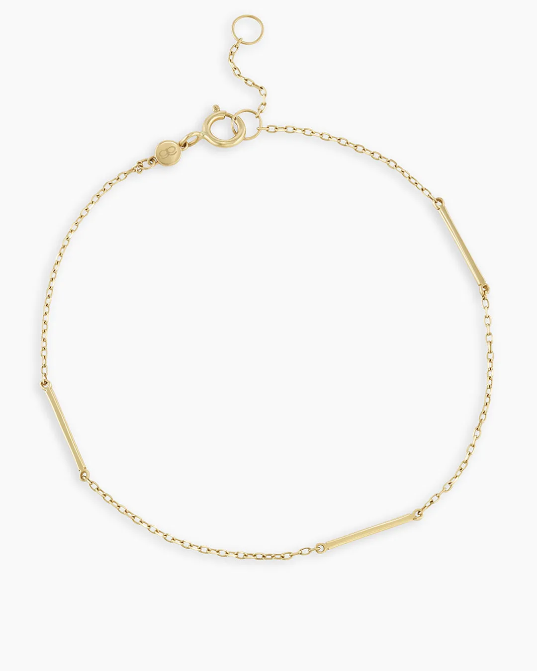 14k Gold Rose Bar Bracelet