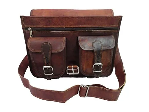 15X11" Vintage Leather Messenger Bag Satchel Cross Body Bag Laptop Macbook Bag