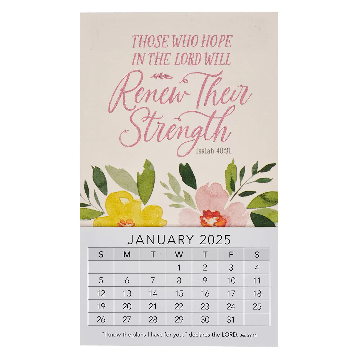 2025 Mini Magnetic Calendar - Those Who Hope in the Lord Will Renew Their Strength