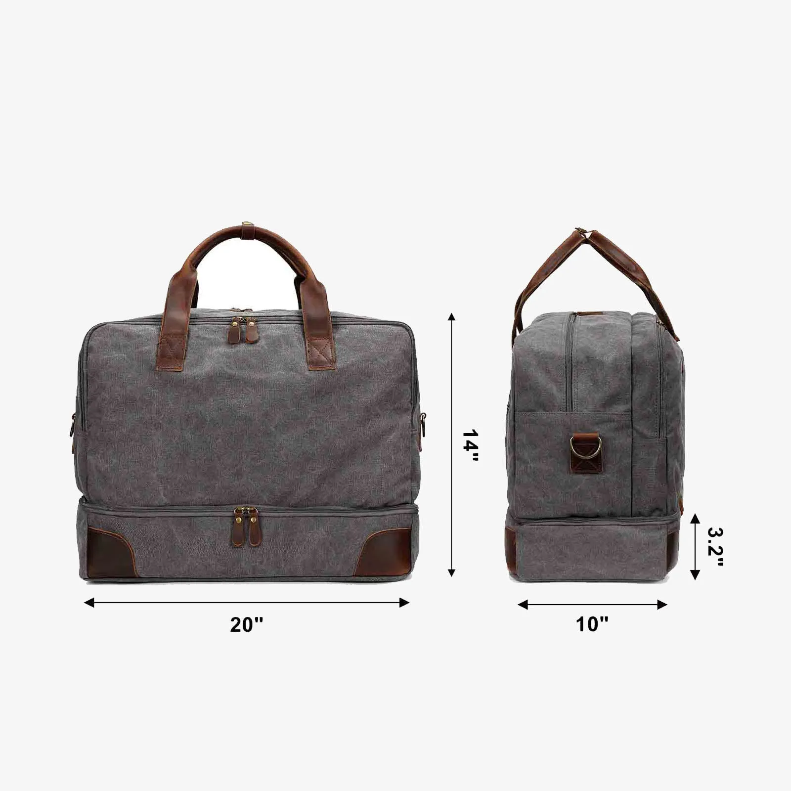 45L Large Canvas Weekender Duffel Bag