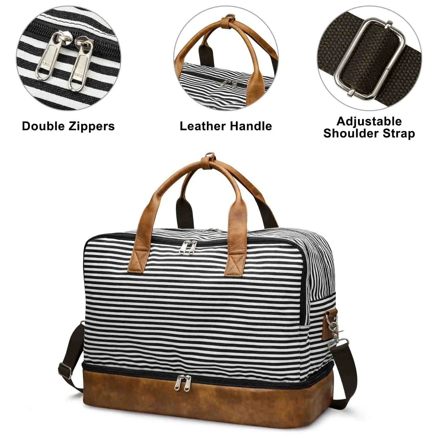 45L Large Canvas Weekender Duffel Bag