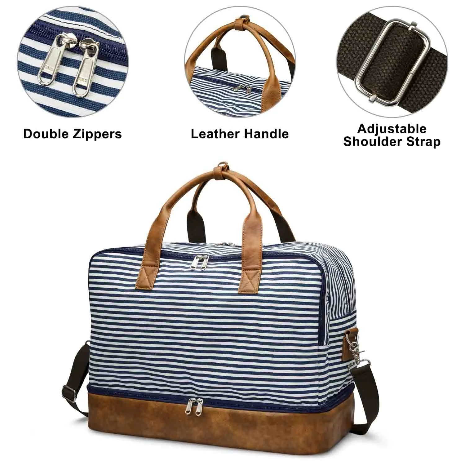 45L Large Canvas Weekender Duffel Bag