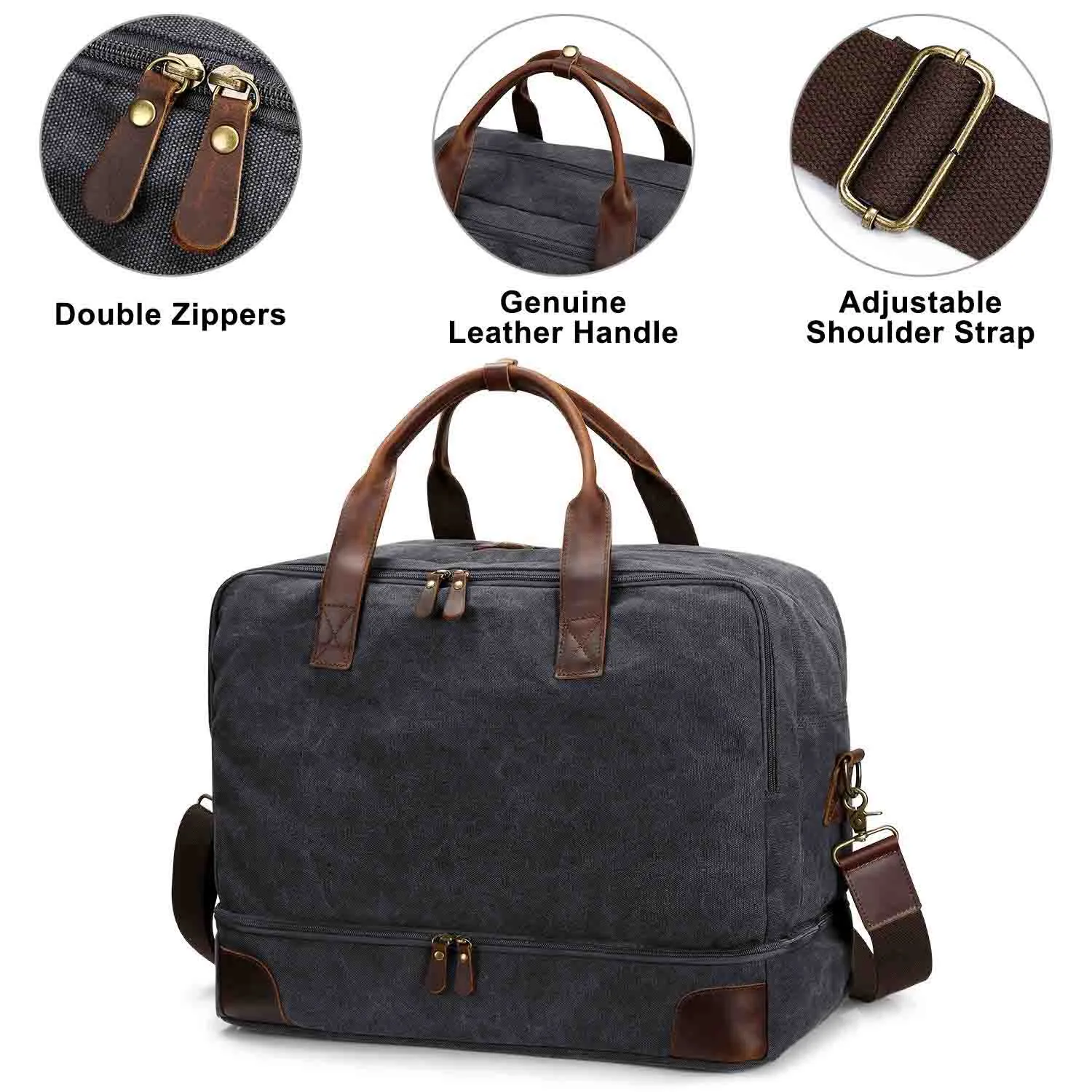 45L Large Canvas Weekender Duffel Bag