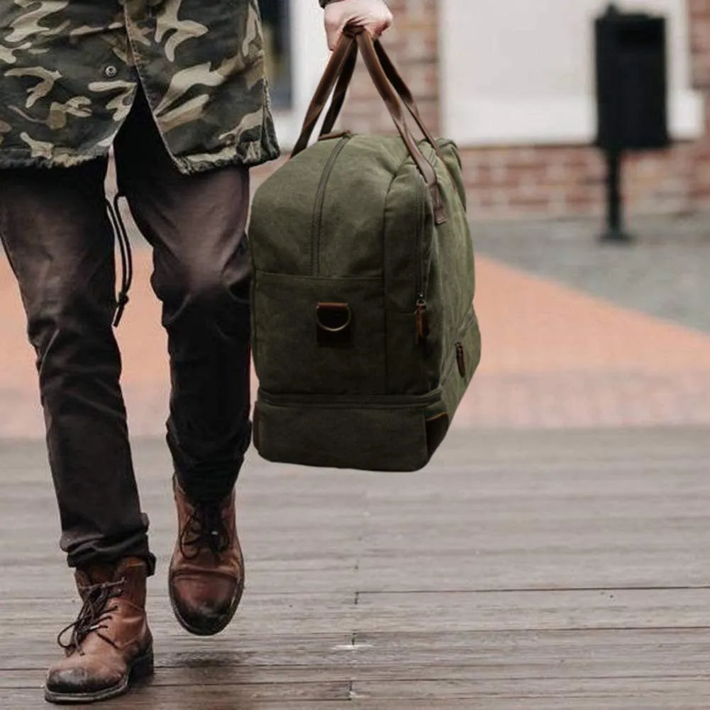 45L Large Canvas Weekender Duffel Bag