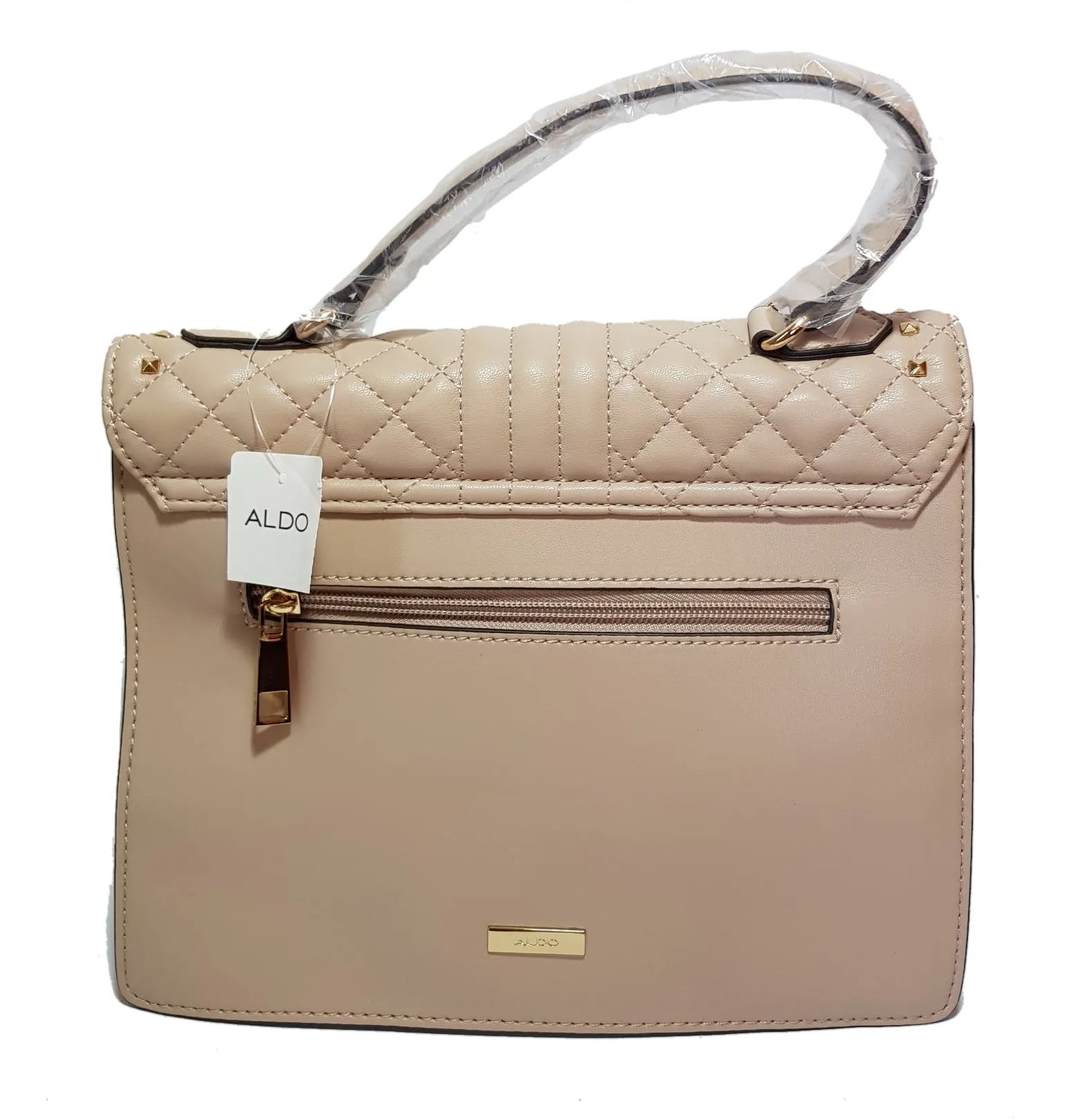 ALDO Beige 'GALELARWEN' Gold Stud Satchel | Brand New |