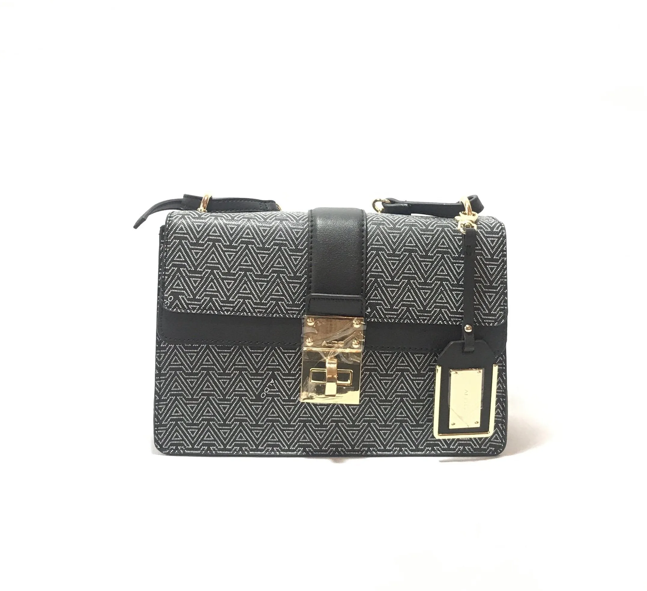 ALDO Black & White Monogram Print Cross Body Bag | Brand New |