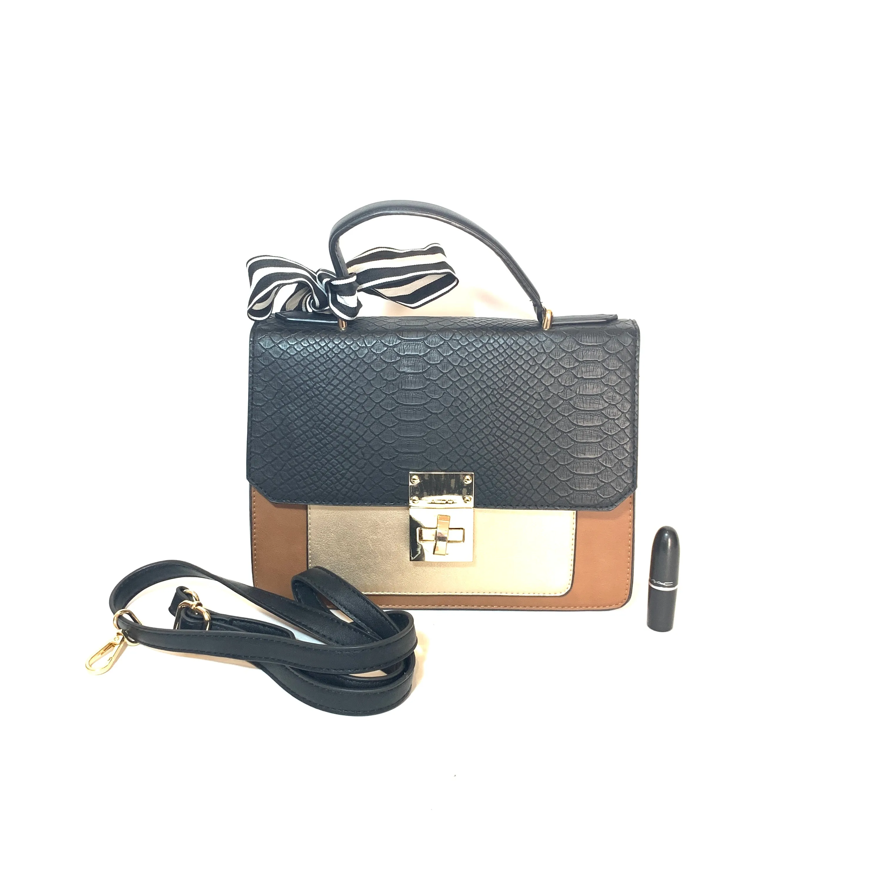 ALDO Black Tri-Colour Satchel | Pre Loved |