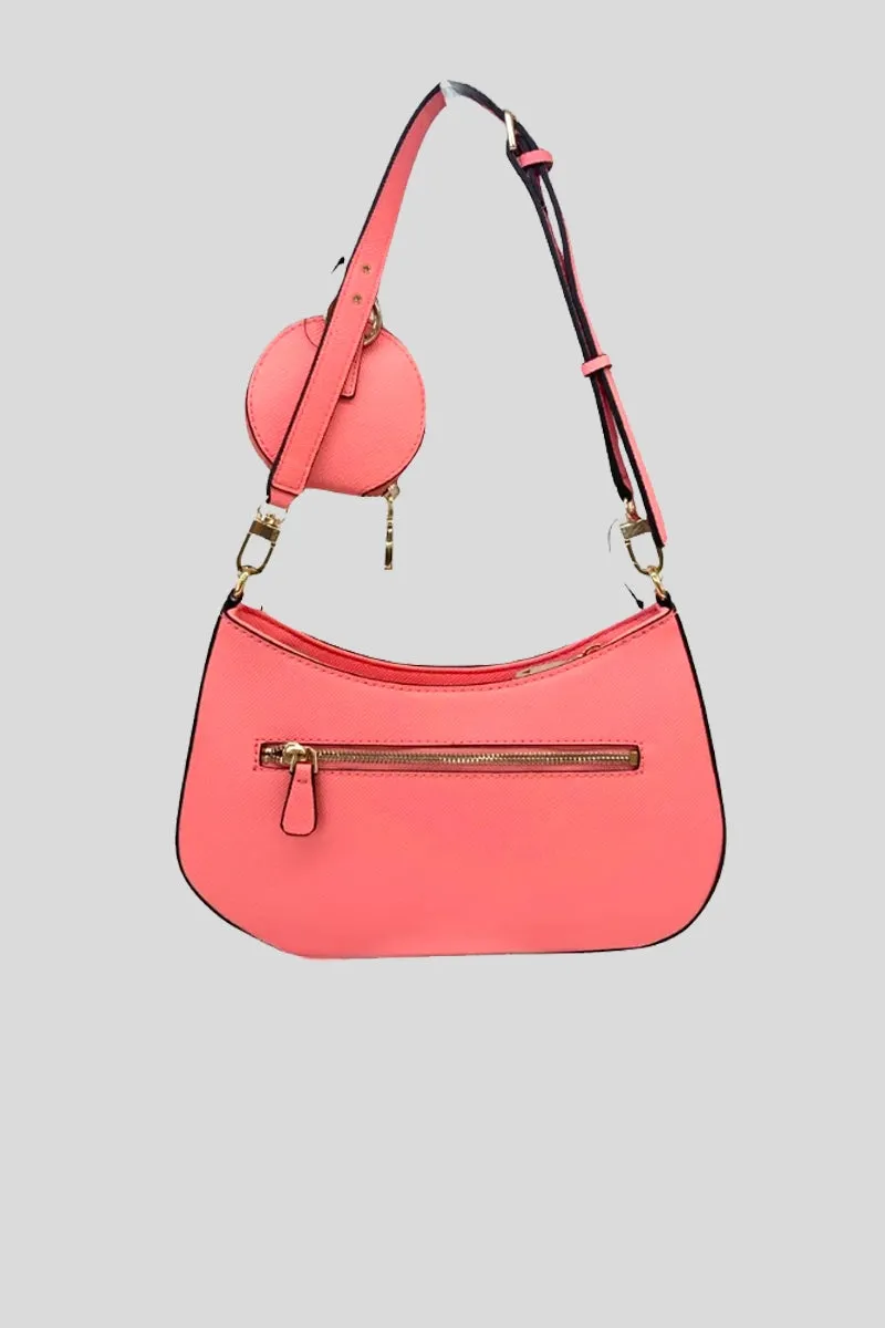 Alexie Top Zip Shoulder Bag - Pink