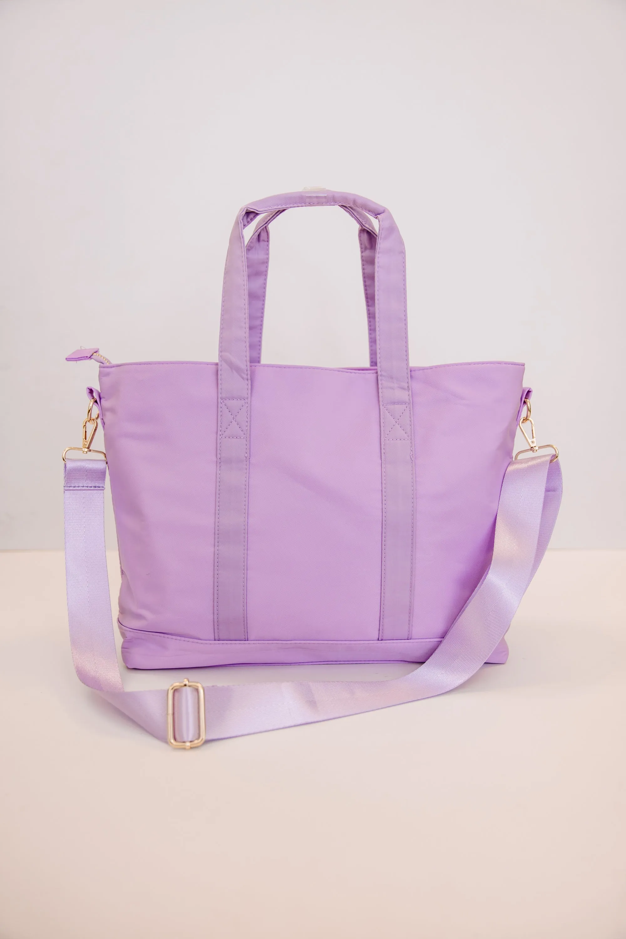 All You Need Lilac Varsity Tote