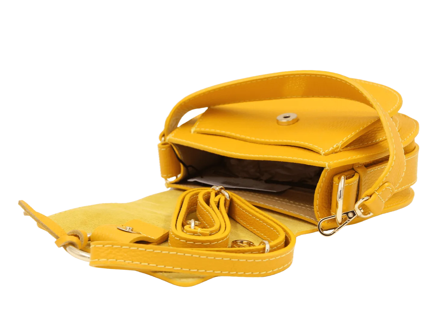 ANDREA CARDONE Yellow leather bag