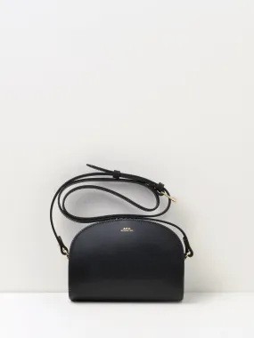 A.P.C. Women's Sac Demi Lune Mini Crossbody Bag Lzz Noir F61392-PXAWV