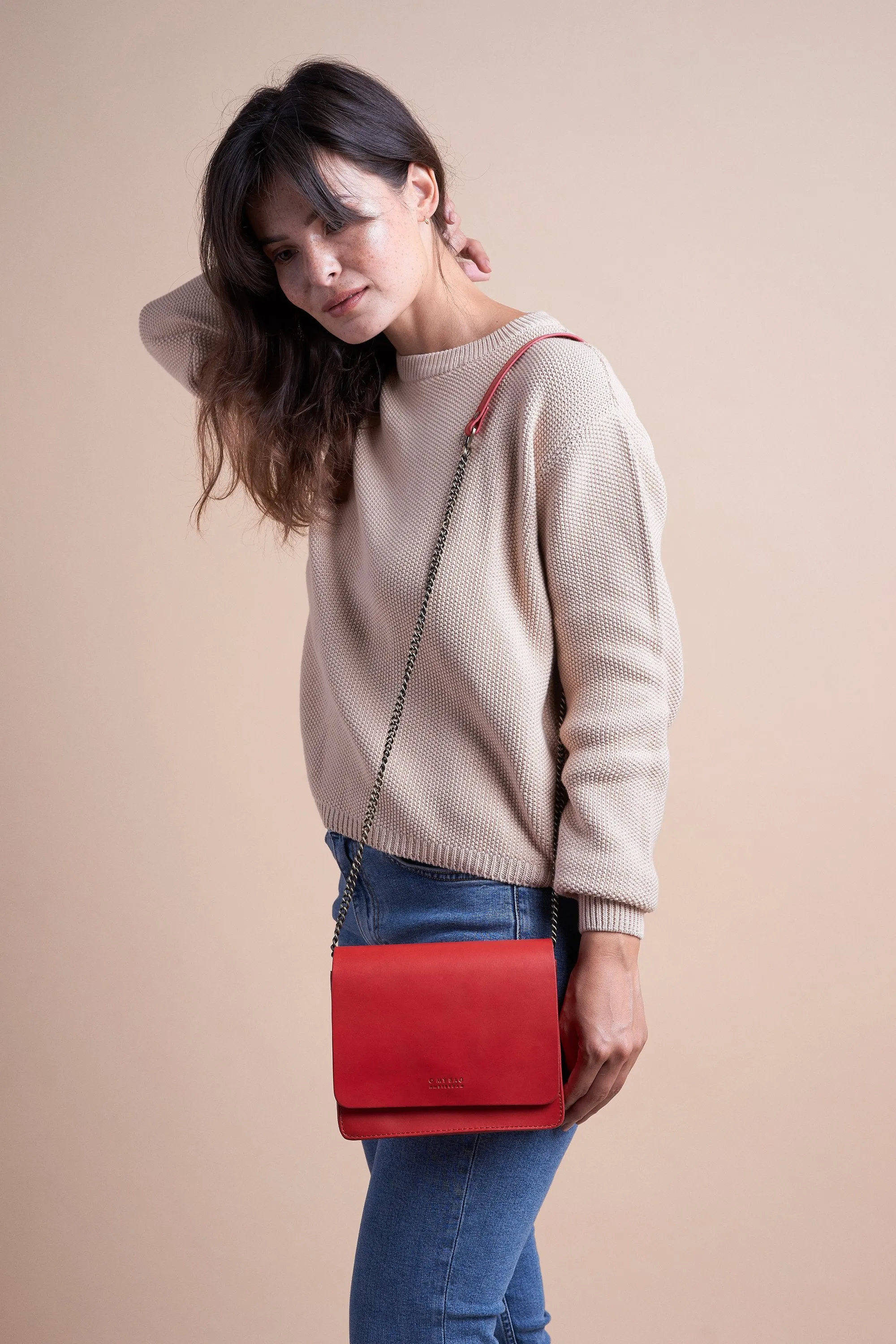 audrey mini limited red classic leather