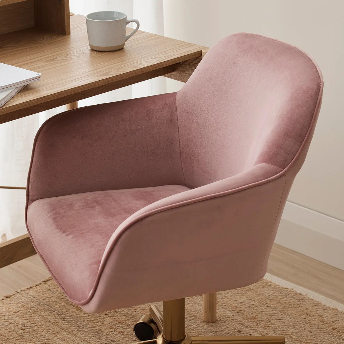 Ava Velvet Office Arm Chair