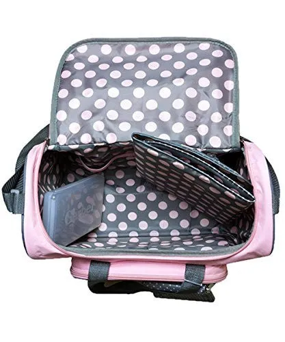 Baby Essentials Dotty Bow 4-Piece Diaper Bag Set - pink, one size