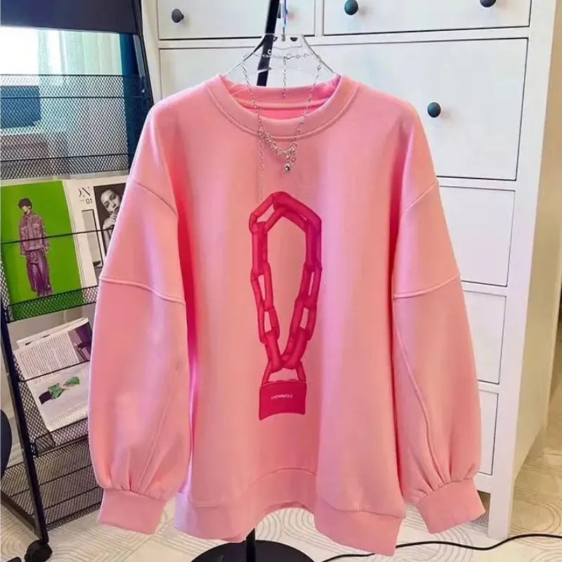 Bag And Chain Long Sleeve Cute Sweatshirt