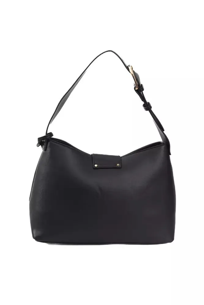 Baldinini Trend Chic Black Golden-Detailed Designer Women's Handbag