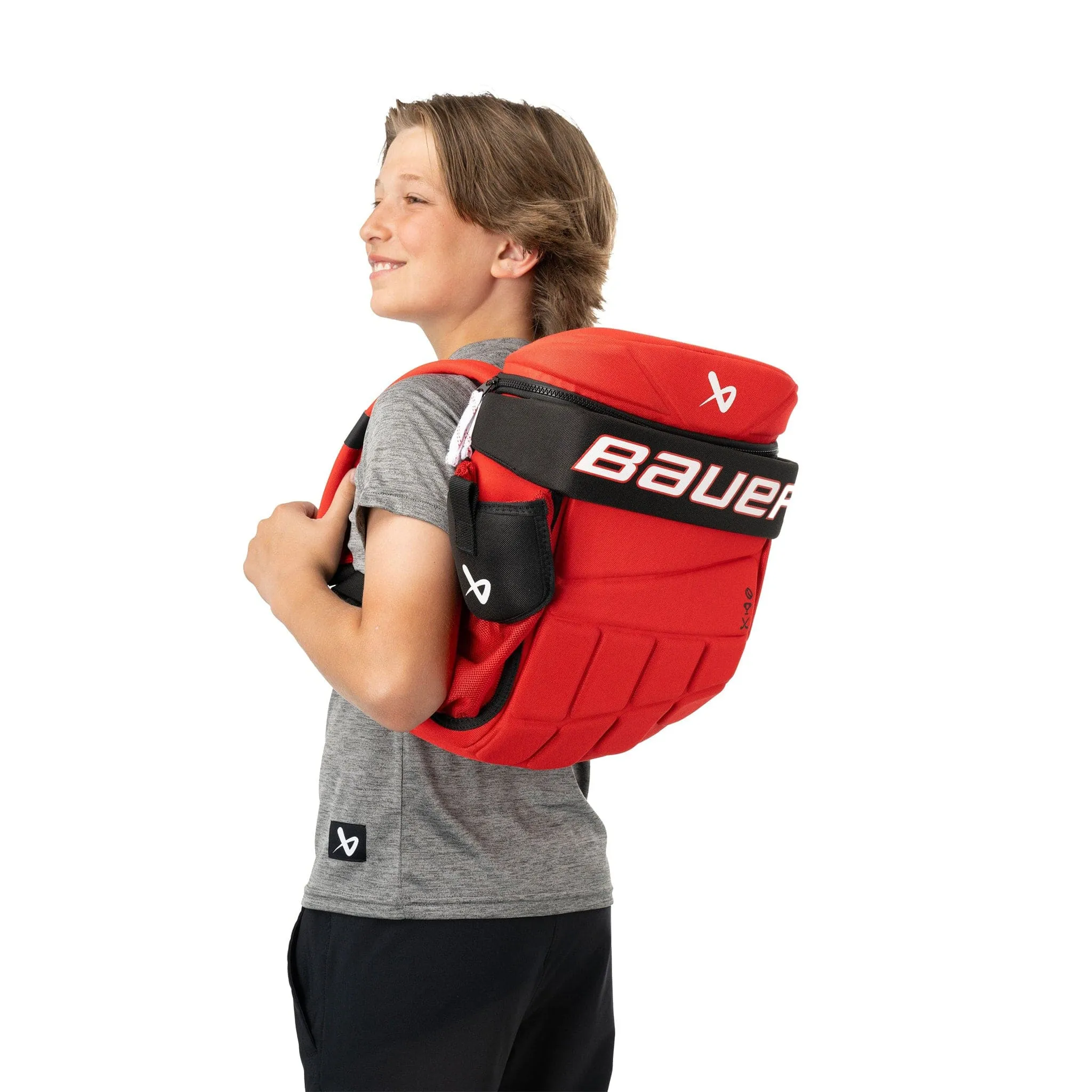 Bauer Glove Youth Backpack Bag - Red / Black