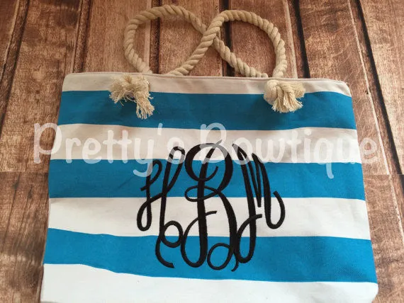 Beach Tote Bag - Monogrammed Tote Bag - Personalized Tote Bag - Personalized Custom Bag - Monogrammed Bag - Beach Bag - Travel Tote -- sale