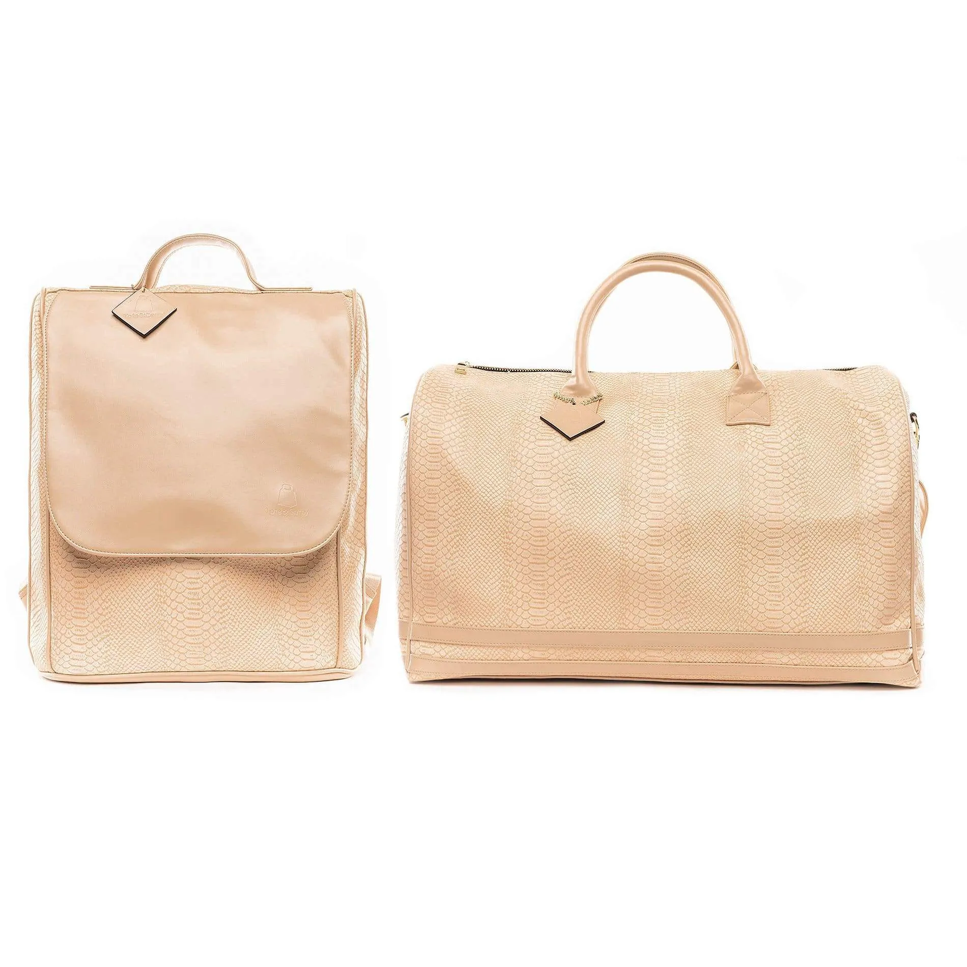 Beige Apollo 1 Faux Snakeskin Travel Set