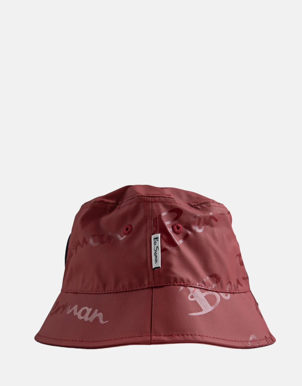 Ben Sherman Wax Target Bucket Hat Berry