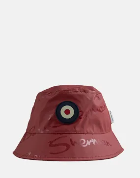 Ben Sherman Wax Target Bucket Hat Berry