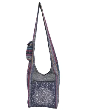 Black Mandala Printed Hobo Bag