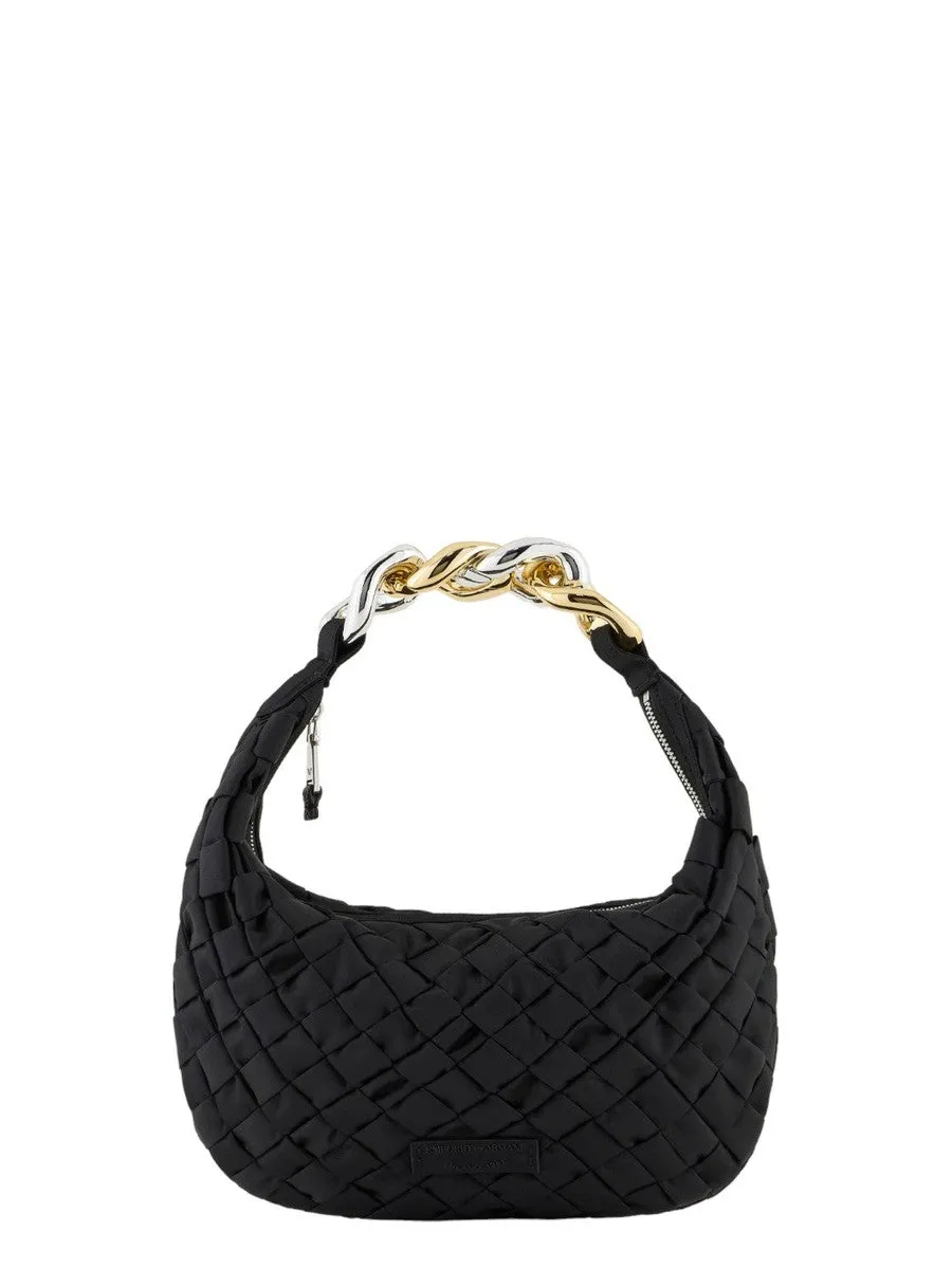 Borsa Hobo in Nylon con Manico a Catena