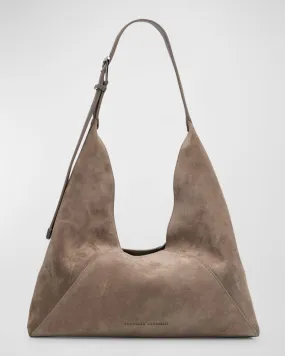 Buckle Suede Hobo Bag