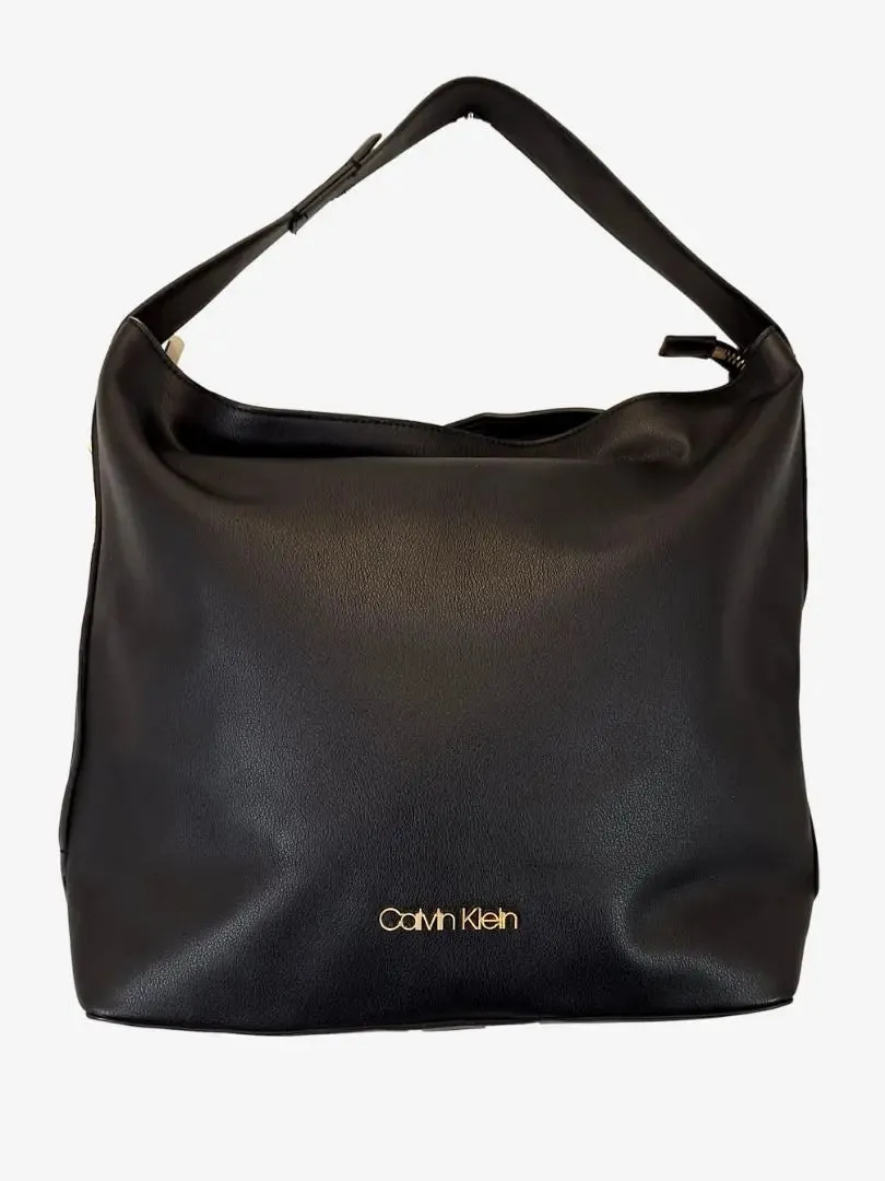 Calvin Klein Black Classy PU Hobo Bag