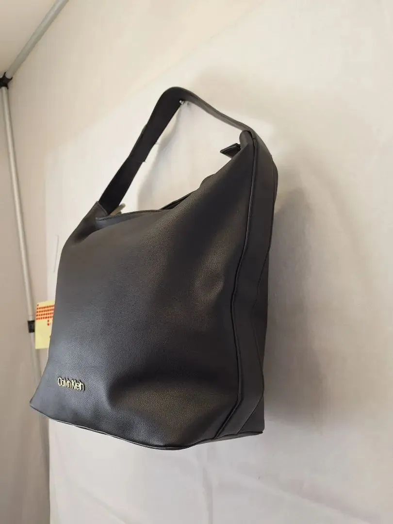 Calvin Klein Black Classy PU Hobo Bag