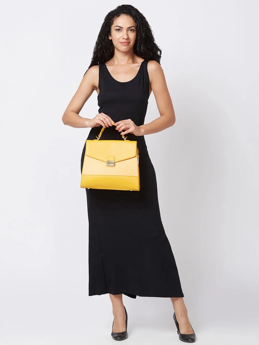 Caprese Cleo Satchel Medium Yellow