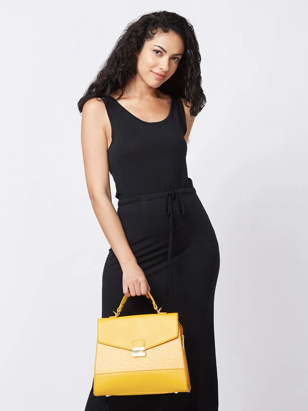 Caprese Cleo Satchel Medium Yellow