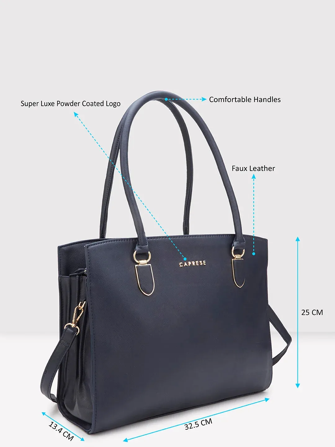 Caprese Demi Laptop Satchel Extra Large Navy