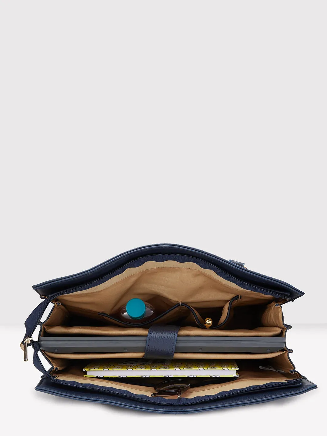 Caprese Demi Laptop Satchel Extra Large Navy