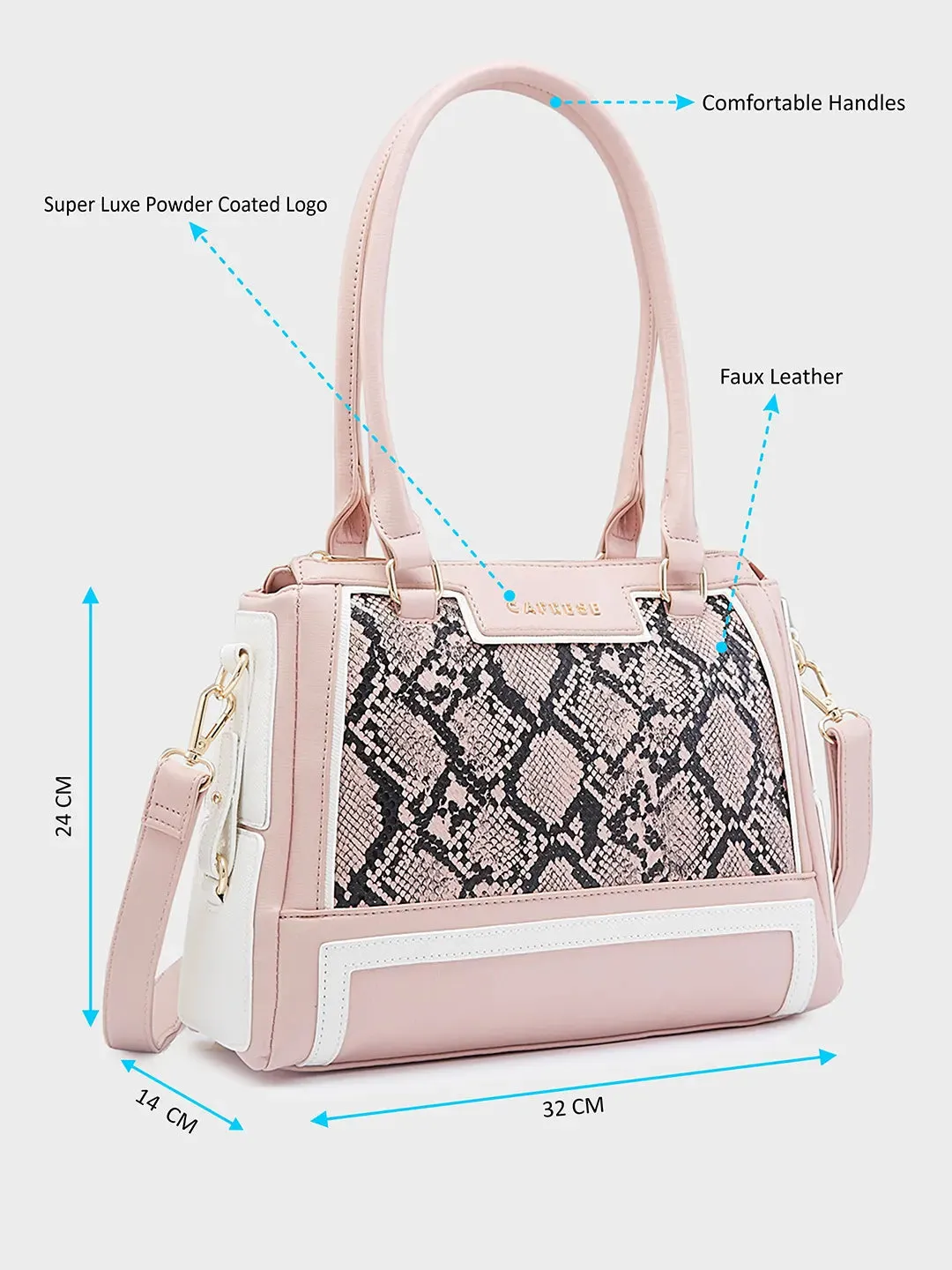 Caprese Ellis Satchel Medium Pink