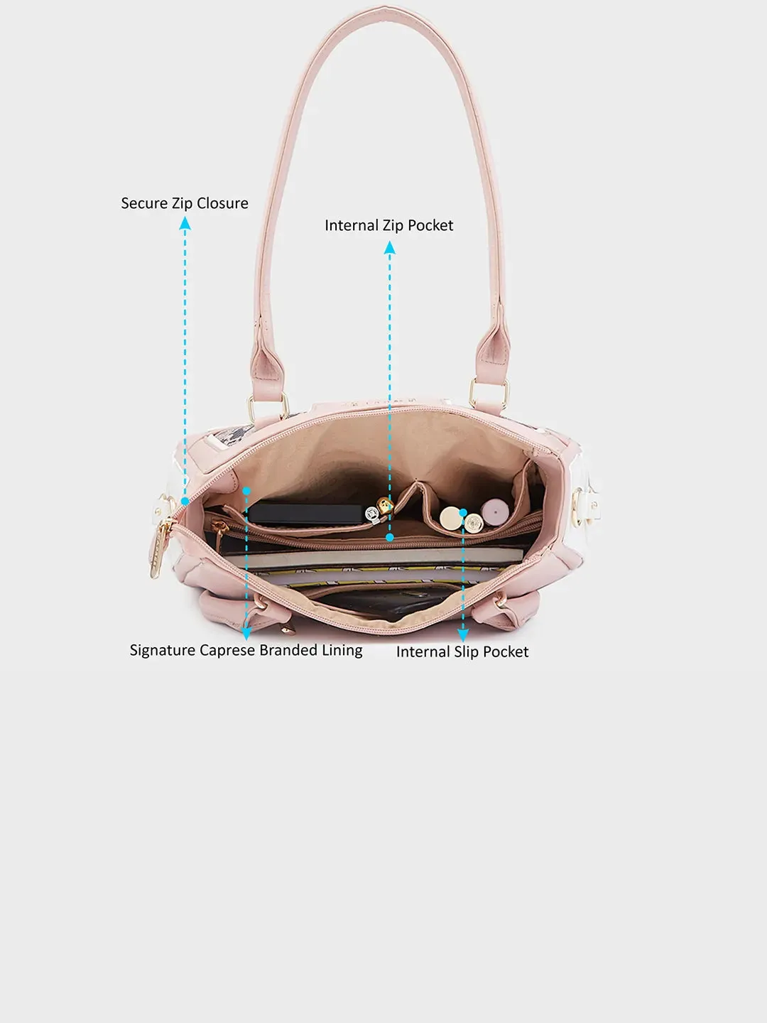 Caprese Ellis Satchel Medium Pink