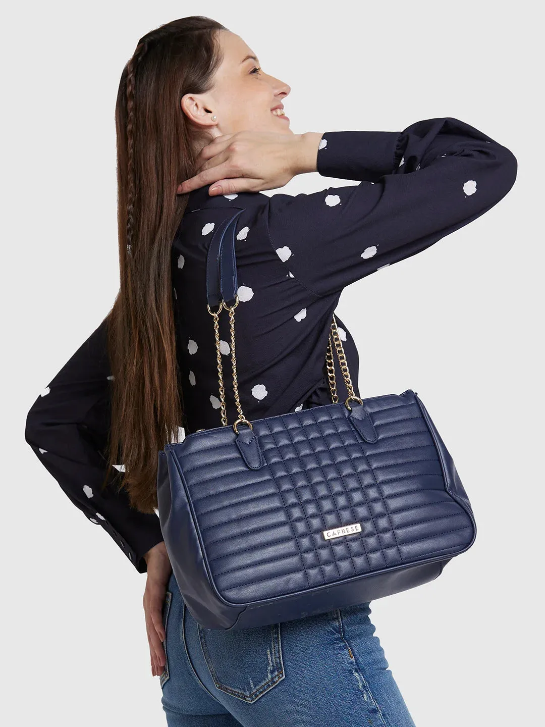 Caprese Maxim Satchel Large Navy