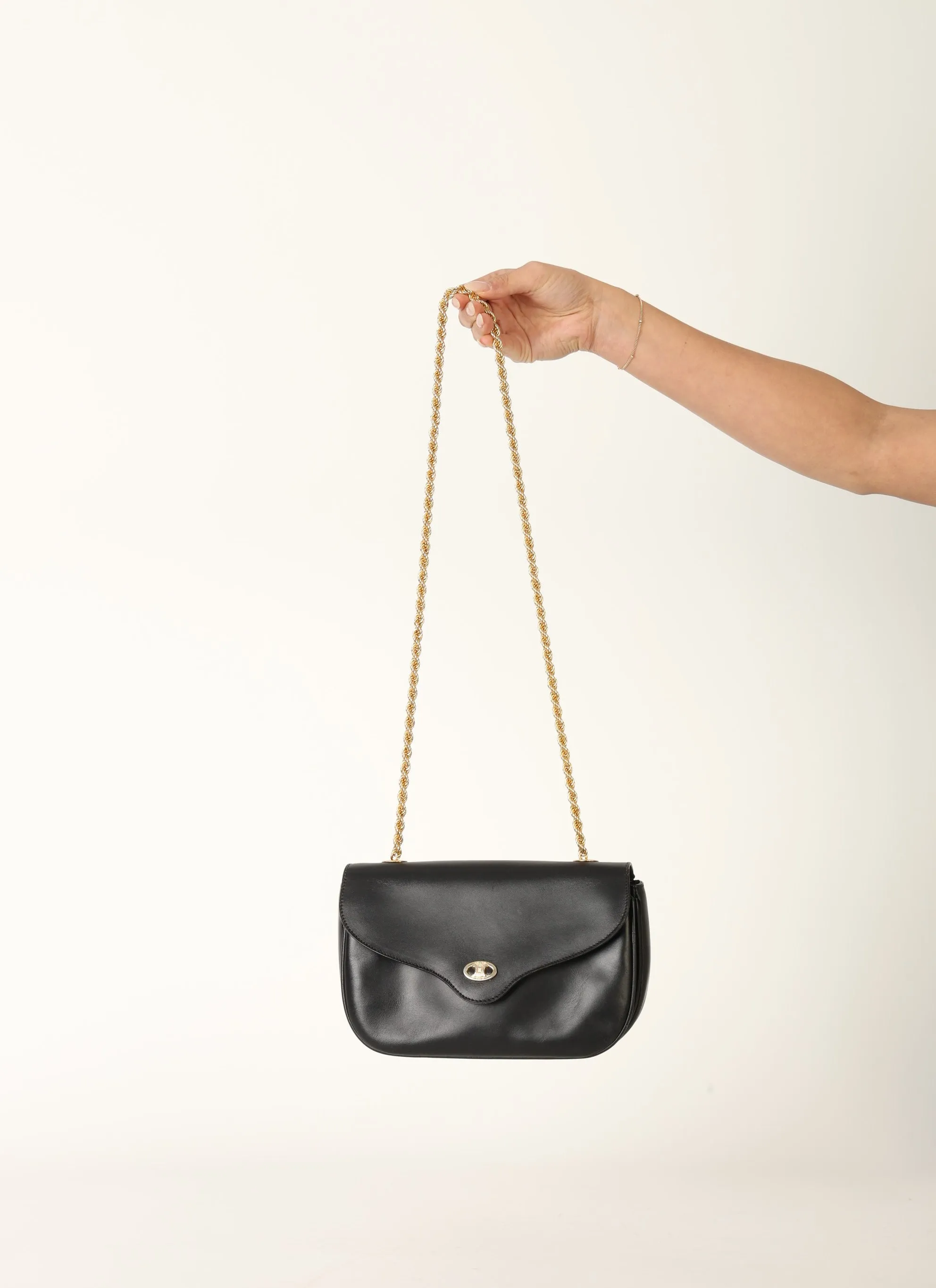 Celine Boxcalf Chain Shoulder Bag