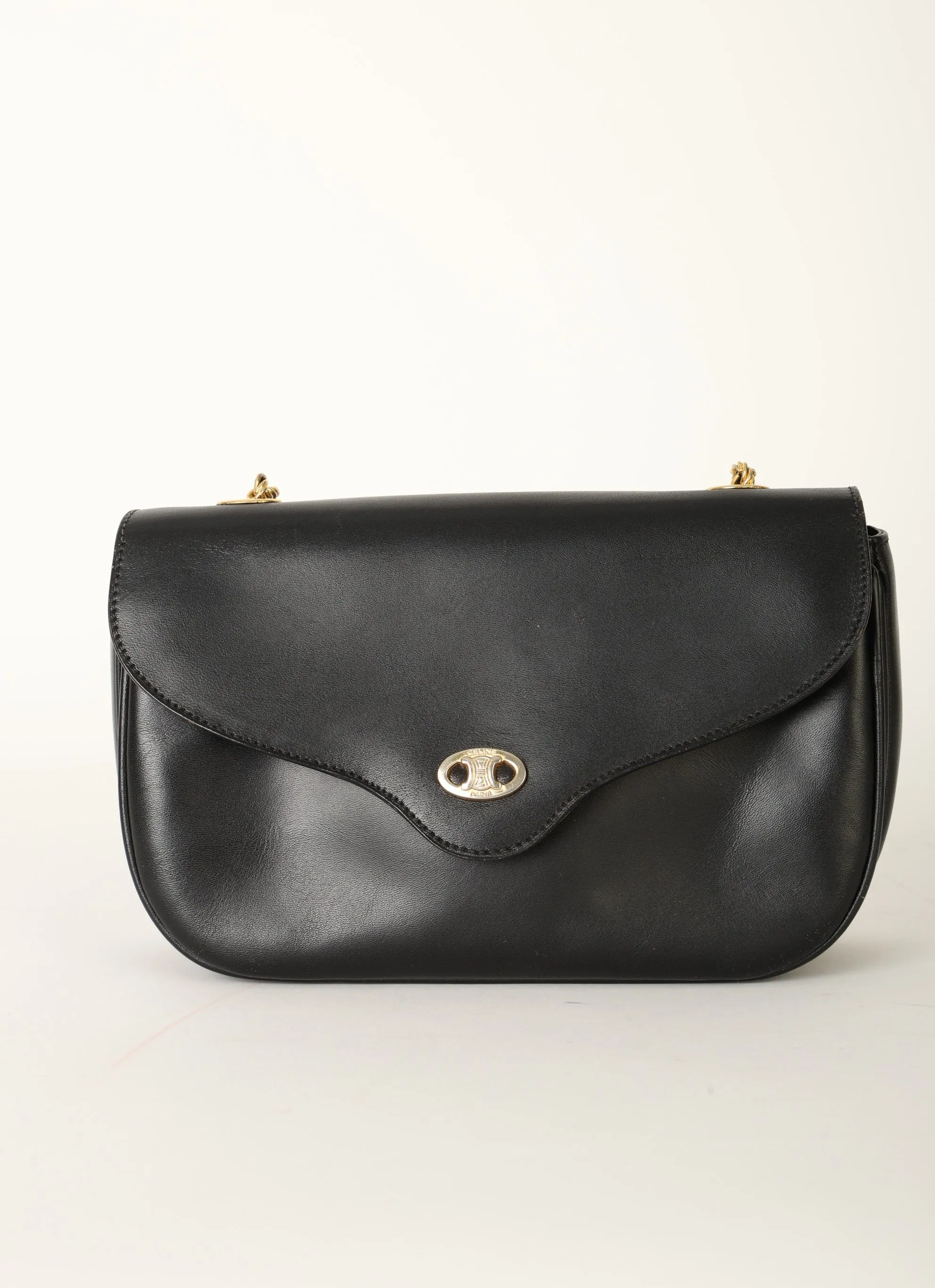 Celine Boxcalf Chain Shoulder Bag