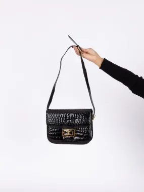 Celine Croc Embossed Triomphe Shoulder Bag