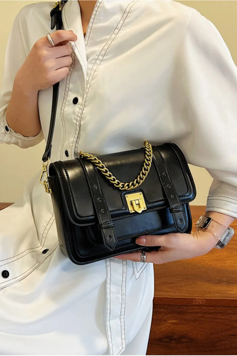 CHAIN POINT SATCHEL CROSS BODY BAG