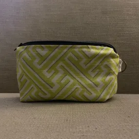 Chartreuse Greek Key Small Zipper Bag