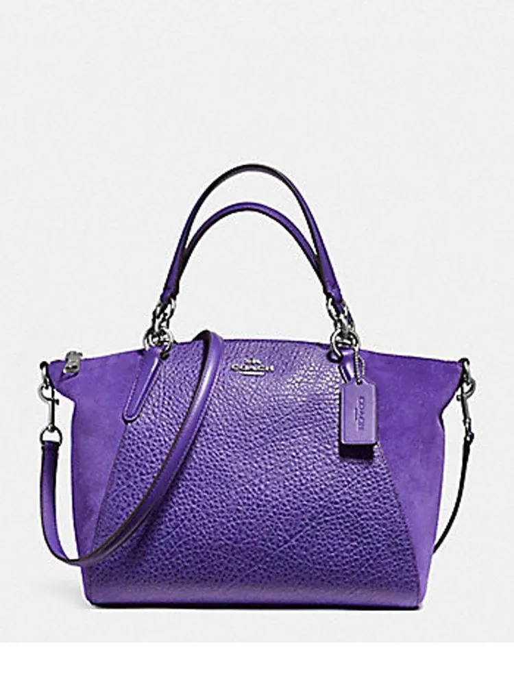 Coach Women's Small Kelsey Satchel In Mixed Materials Purple F11832