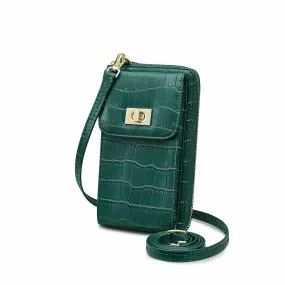 Crocodile Pattern RFID Blocking Cell Phone Purse