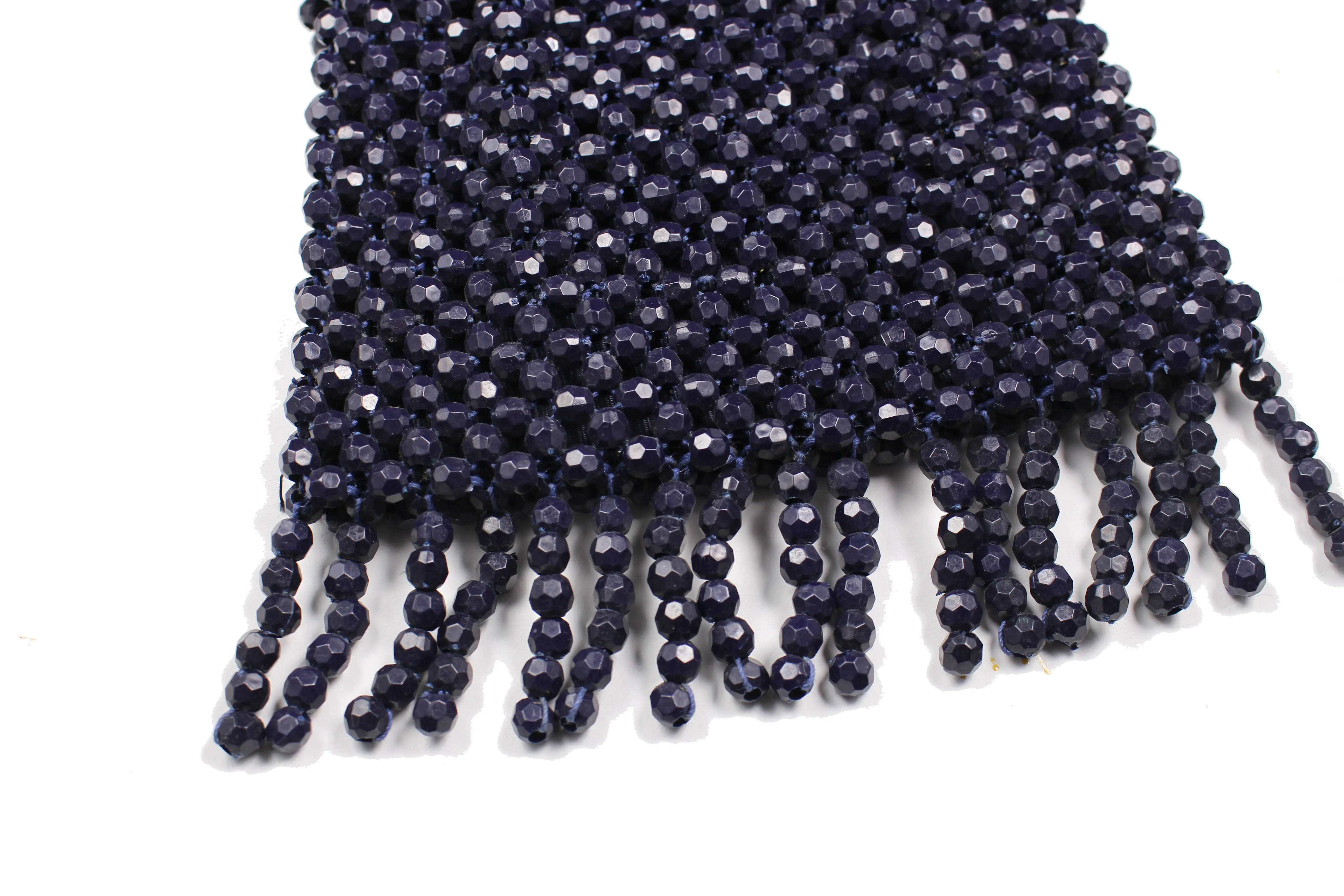 Dark blue faceted beads bag