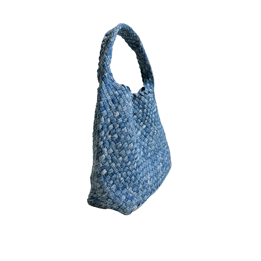 Diana Woven Denim Slouchy Shoulder Bag