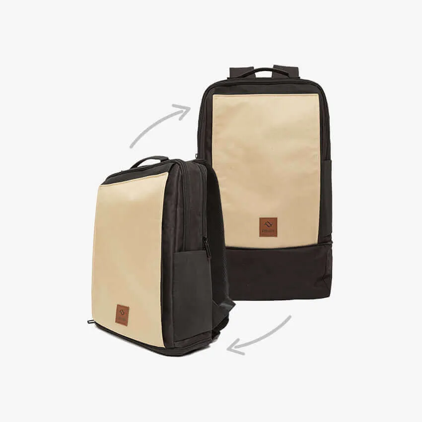 Driibe CITYC 2 in 1 Travel Laptop Backpack Black Beige