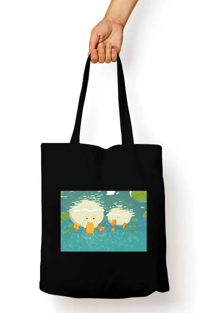 Duck in a Pond Tote Bag