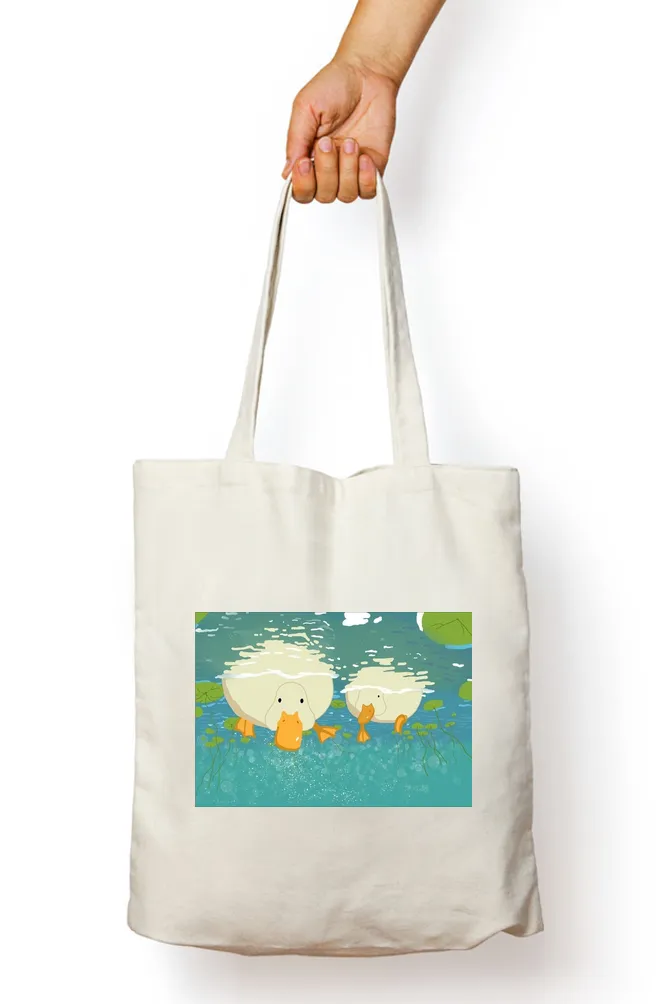 Duck in a Pond Tote Bag