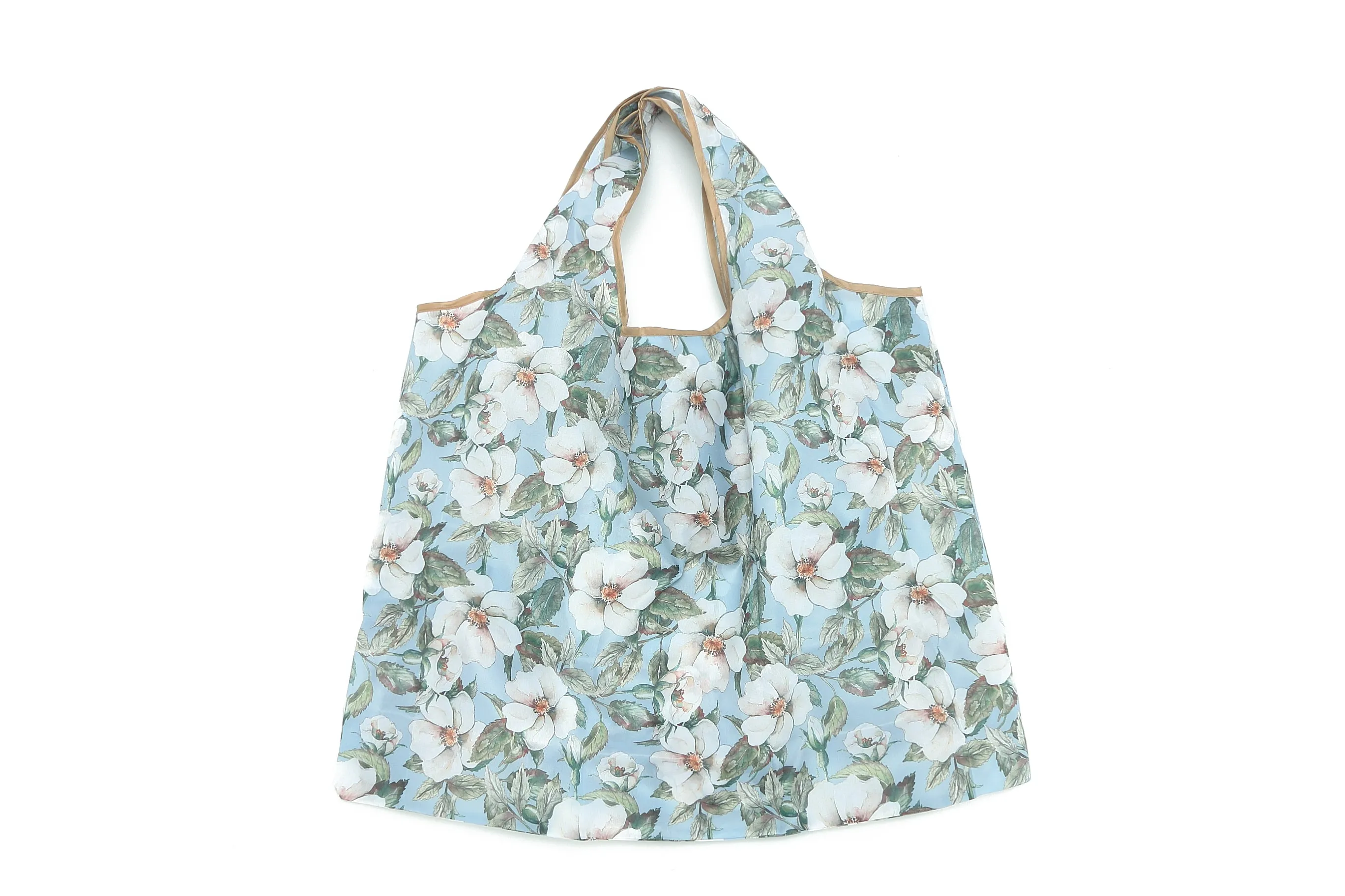 Foldable Bag Jackie Hibiscus White Blue